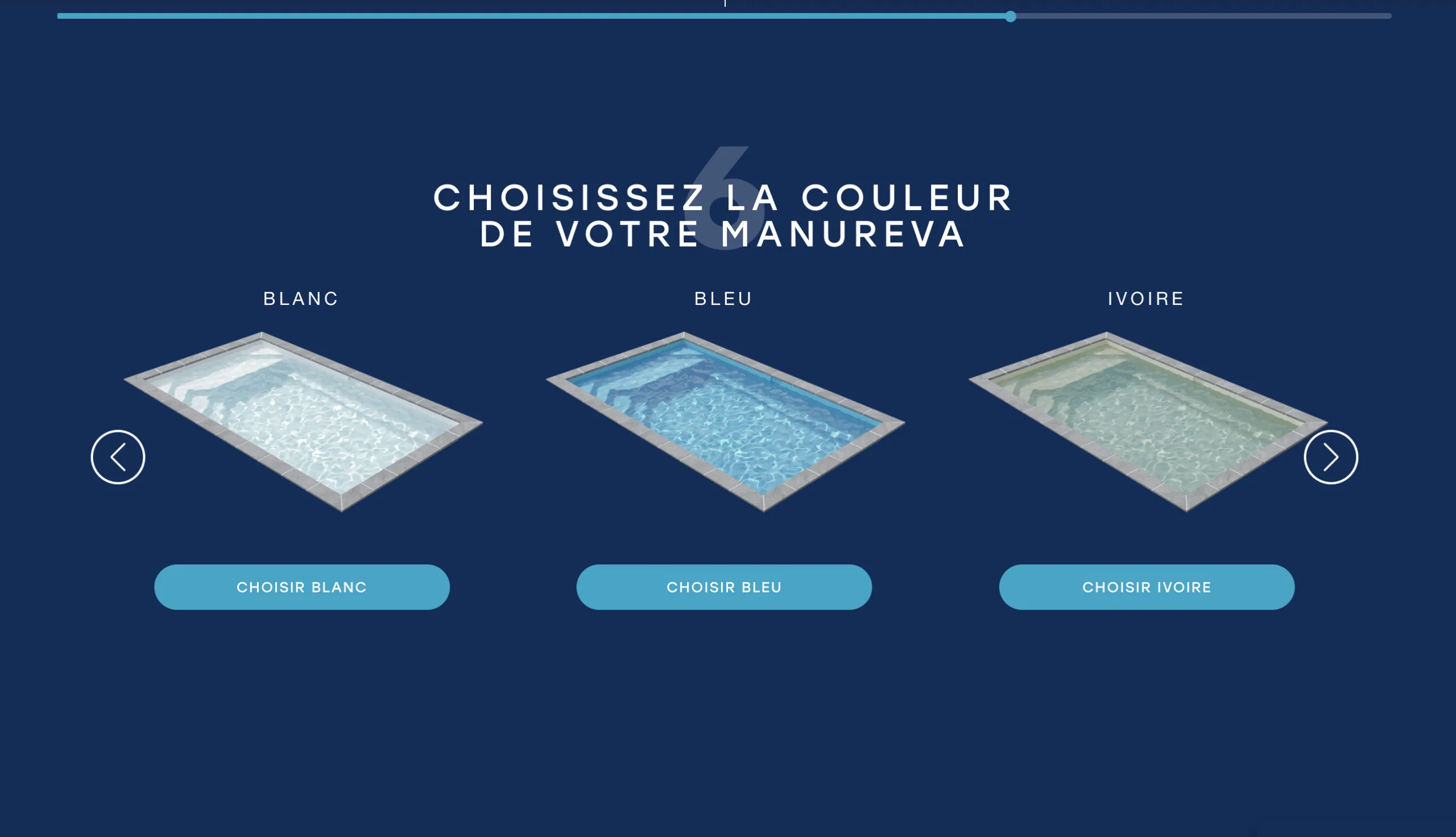 Vue sur le configurateur Aboral Piscines