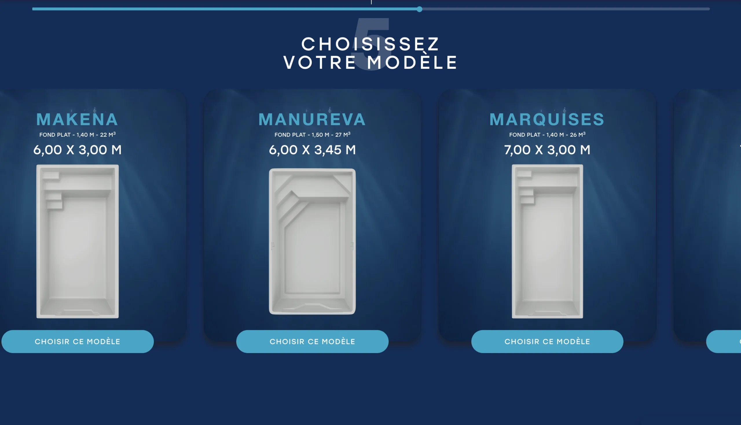 Vue sur le configurateur Aboral Piscines