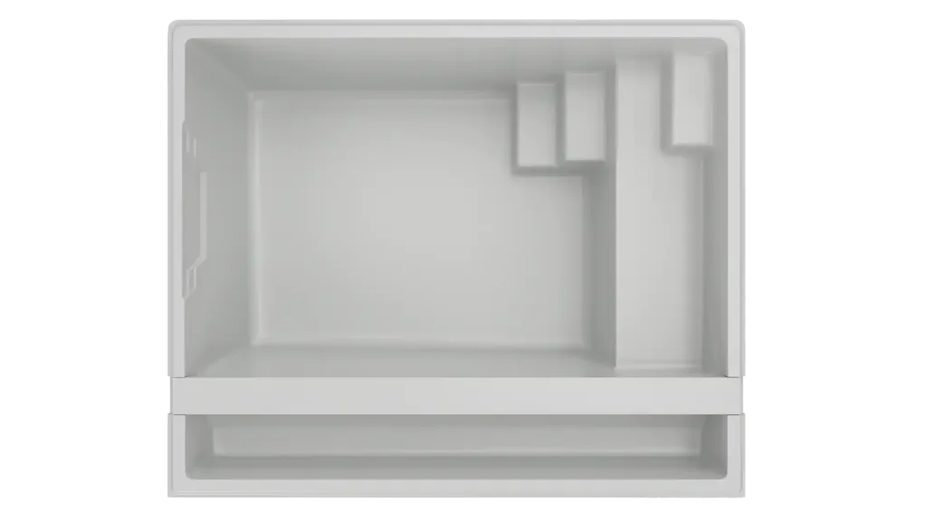 Plan 3d d'une mini piscine rectangulaire avec escalier